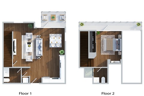 Floor plan for 1 bed, 1.5 baths, 920 sqft